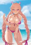  bikini breasts last_origin narabi swimsuits t-14_miho tan_lines undressing wet 