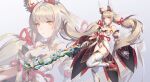  animal_ears flowers gloves gray_hair long_hair niyah_(xenoblade) q18607 sword thighhighs twintails weapon xenoblade yellow_eyes zoom_layer 