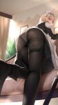  ass g36_(girls_frontline) garter girls_frontline maid pantsu pantyhose skirt_lift weapon wo_you_yibei_jia_wanli 