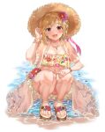  aiba_yumi bikini cleavage open_shirt see_through sirurabbit skirt_lift swimsuits the_idolm@ster the_idolm@ster_cinderella_girls wet 