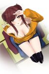  bra oosaki_amana open_shirt sweater the_idolm@ster the_idolm@ster_shiny_colors thighhighs zerotwenty_(020) 