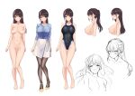  character_design heels naked nipples pantyhose pussy re:shimashima sketch swimsuits topless 