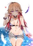  areola bikini breasts mabanna ninomiya_asuka panty_pull swimsuits the_idolm@ster the_idolm@ster_cinderella_girls wet 