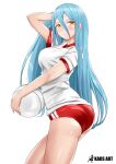  aqua_(fire_emblem) ass azura_(fire_emblem) buruma fire_emblem fire_emblem_if gym_uniform kaos_art 