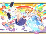  aikatsu! arisugawa_otome hitoto seifuku skirt_lift umbrella 