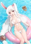  animal_ears bikini bunny_ears crusaders_quest open_shirt see_through swimsuits wet wet_clothes wweed 