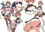  ass breast_hold erect_nipples maid no_bra pantsu panty_pull saitom skirt_lift thighhighs thong underboob 