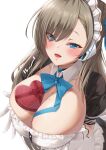  blue_archive breast_hold ichinose_asuna maid nanohana_linestamp no_bra valentine 