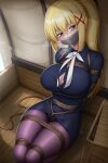  bondage cleavage dress_shirt kono_subarashii_sekai_ni_shukufuku_wo! pantsu pantyhose plusout raratina_dustiness_ford skirt_lift 