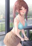  bra cleavage monaka_curl seifuku skirt_lift wet wet_clothes 