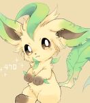  brown_eyes commentary_request creature gen_4_pokemon leafeon looking_at_viewer nekogusa no_humans number paws pokedex_number pokemon pokemon_(creature) solo sparkle yellow_fur 