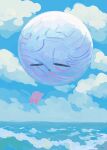  :o above_clouds blue_sky closed_eyes cloud commentary_request day flying highres kirby kirby:_star_allies kirby_(series) no_humans outdoors rainbow_gradient sky soumenhiyamugi void_termina water waves 