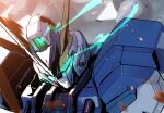  aqua_eyes close-up glowing glowing_eyes gundam gundam_seed gundam_seed_destiny kuri_giepi looking_down mecha mobile_suit no_humans science_fiction solo upper_body v-fin windam_(gundam_seed) 