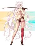  ass bikini fate/grand_order heels jeanne_d&#039;arc jeanne_d&#039;arc_(alter)_(fate) ogin_bara swimsuits sword thighhighs topless 
