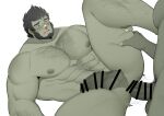  2boys abs absurdres anal bandaid bandaid_on_nose bara beard blush brown_hair clayten colored_skin commission completely_nude erection facial_hair final_fantasy final_fantasy_xiv green_skin hairy highres large_pectorals leg_grab lying male_focus male_pubic_hair mature_male monster_boy multiple_boys muscular muscular_male navel_hair nipples nude on_back orc original pectorals penis pubic_hair sex short_hair solo_focus spread_legs stomach thick_thighs thighs yaoi 
