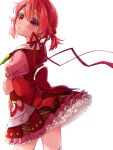  1girl aho_no_sakata bow brown_hair dress hatoka_ra5 highres red_dress red_eyes red_hair red_skirt ribbon sakako_(aho_no_sakata) skirt urashimasakatasen utaite_(singer) 
