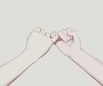  2others absurdres avogado6 commentary_request from_side grey_background hands head_out_of_frame highres holding_hands multiple_others original pinky_swear simple_background 