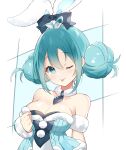  animal_ears bicute_bunnies_miku bunny_ears bunny_girl cleavage hatsune_miku no_bra vocaloid yuni_(irohasuiroiro) 