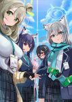  angel animal_ears blue_archive kuromi_serika megane nekomimi seifuku sunaookami_shiroko sweater tagme takanashi_hoshino 