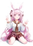  animal_ears bunny_ears eunip seifuku skirt_lift tagme 