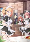  ass chieru_(princess_connect) chloe_(princess_connect) futaba_aoi_(princess_connect) lr_(last_remote_514) maid megane pointy_ears princess_connect princess_connect!_re:dive seifuku skirt_lift stockings thighhighs waitress yuni_(princess_connect) 