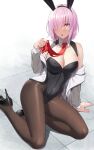  animal_ears bunny_ears bunny_girl cleavage fate/grand_order heels mash_kyrielight no_bra pantyhose tagme 