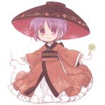  biyon bowl bowl_hat hat japanese_clothes kimono long_sleeves miracle_mallet needle purple_eyes purple_hair red_kimono sewing_needle short_hair simple_background smile sukuna_shinmyoumaru thread touhou white_background wide_sleeves 