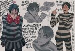  1boy black_hair blue_eyes full_body gotham_(series) highres long_sleeves male_focus norasame_(dagako) open_mouth oswald_chesterfield_cobblepot oversized_clothes oversized_shirt shirt short_hair simple_background smile solo standing the_penguin white_background 