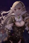  1girl breasts cleavage collar corrin_(fire_emblem) corrin_(fire_emblem)_(female) crying crying_with_eyes_open fire_emblem fire_emblem_fates frills gem hairband highres jewelry large_breasts otokajife red_eyes tears white_hair 