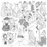  &gt;_&lt; 6+girls ahoge anger_vein ark_royal_(kancolle) bangs bismarck_(kancolle) blush bob_cut braid closed_eyes closed_mouth crossed_arms crown cup detached_sleeves dress english_text epaulettes flying_sweatdrops french_braid fur_trim globus_cruciger gloves greyscale hat headgear holding holding_cup janus_(kancolle) japanese_clothes jervis_(kancolle) jewelry kantai_collection kongou_(kancolle) long_hair long_sleeves military military_uniform mini_crown monochrome multiple_girls multiple_views necklace nelson_(kancolle) nontraditional_miko off-shoulder_dress off_shoulder open_mouth peaked_cap ponytail sailor_collar sailor_dress sheffield_(kancolle) short_hair short_sleeves simple_background sleeveless sparkle sweat teacup thighhighs tiara translation_request uniform warspite_(kancolle) weidashming 