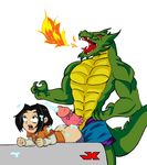  anthro bent_over breasts butt clothed clothing cum cum_in_hair cum_on_back cum_on_butt cumshot dragon duo erection female fire_breathing from_behind green_body green_dragon hair half-dressed human human_on_anthro interspecies jackie_chan_adventures jade_chan jk male mammal open_mouth orgasm partially_clothed penis scalie sex shendu standing straight topless 