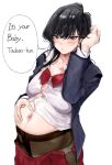  1girl highres komi_shouko mamimi_(mamamimi) panties pregnant school_uniform underwear 
