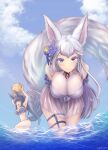 animal_ears bikini garter gollizo granblue_fantasy kitsune socie_(granblue_fantasy) swimsuits tail yuel_(granblue_fantasy) 