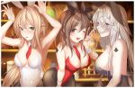  animal_ears atelier atelier_ryza bratja bunny_ears bunny_girl heterochromia klaudia_valentz lila_decyrus no_bra pantyhose reisalin_stout tail tattoo 