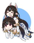  2girls animal_ears bandages barefoot black_hair closed_eyes dual_persona earrings fox_ears jewelry kasandra_(xenoblade) long_hair multiple_girls paskmel pointy_ears xenoblade_chronicles_(series) xenoblade_chronicles_2 