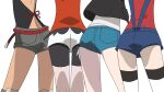  ass highres hilda hilda_(pokemon) lyra lyra_(pokemon) may may_(pokemon) mayapazoo pokemon shorts trainer zinnia 