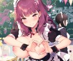  breast_hold breasts cropped cut_(bu-kunn) garter_belt maid nipples no_bra original panties skirt_lift stockings thighhighs underwear 