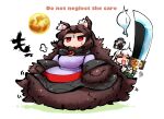  2girls animal_ears black_hairband bow brooch brown_hair dress full_moon hairband hairy imaizumi_kagerou jewelry kashuu_(b-q) konpaku_youmu konpaku_youmu_(ghost) long_hair long_sleeves moon multiple_girls open_mouth red_eyes ribbon short_hair surprised sweatdrop sword touhou vest weapon white_hair wide_sleeves wolf_ears 