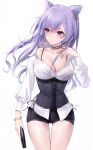  cleavage genshin_impact keqing_(genshin_impact) open_shirt yumaomi 