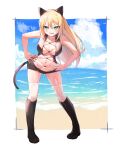  animal_ears nekomimi swimsuits tagme tail thighhighs wet 