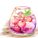  bird bubble chai cup drink drinking_glass food fruit highres no_humans original white_background 
