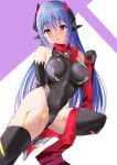  1girl android breasts daive joints large_breasts long_hair poppi_(xenoblade) poppi_qt_(xenoblade) purple_hair red_eyes robot_joints scarf solo xenoblade_chronicles_(series) xenoblade_chronicles_2 