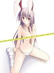  animal_ears bunny_ears caution_tape gisyo keep_out necktie reisen_udongein_inaba solo topless touhou 