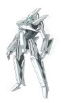  absurdres clothes_pin cosmos24368 head_tilt highres looking_down mecha no_humans open_hands original science_fiction solo standing visor 