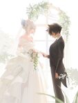  animal_ears dress nekomimi ohisashiburi wedding_dress yuri 