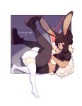  &gt;_&lt; 2girls :3 animal_ears arm_up artist_name black_eyes black_hair black_legwear black_shorts boots bunny_ears bunny_tail commentary dark-skinned_female dark_skin english_commentary fiz_(fizintine) fizintine highres hug legs_up legwear_under_shorts looking_at_viewer lying_on_person mechanical_arms multiple_girls original pantyhose pink_hair rabbit_girl short_sleeves shorts simple_background single_mechanical_arm smile tail thighhighs white_legwear x3 zettai_ryouiki 