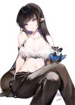  arknights bra eunectes_(arknights) hoshino_yuu_sama pointy_ears tail torn_clothes 