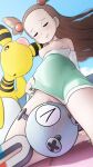  &gt;_&lt; 1girl 3d ampharos bestiality blouse blush breasts breasts_outside brown_hair clitoris closed_eyes clothes_lift cloud commentary day dress dress_lift english_commentary floating_hair gen_1_pokemon gen_2_pokemon greatm8 green_dress gym_leader hair_bobbles hair_ornament highres jasmine_(pokemon) long_hair magnemite magnet nipples no_bra no_panties outdoors parted_lips pokemon pokemon_(creature) pokemon_(game) pokemon_hgss pussy raised_eyebrows screw sky smile spread_legs two_side_up vaginal white_blouse 