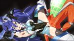  1girl blue_hair breasts covered_navel covered_nipples impossible_clothes impossible_leotard interspecies kazanari_tsubasa leotard long_hair medium_breasts monster noise_(symphogear) one_side_up penis purple_eyes pussy rape restrained senki_zesshou_symphogear sex shiny shiny_clothes shiny_hair shiny_skin skin_tight solo_focus spread_legs toranpo_rintarou torn_clothes torn_leotard 
