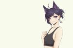  animal_ears black_hair cross flat_chest original pas_(paxiti) polychromatic purple_eyes short_hair 